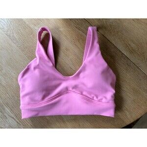 WILO The Label Size Small Ribbed Pink Sports Bra